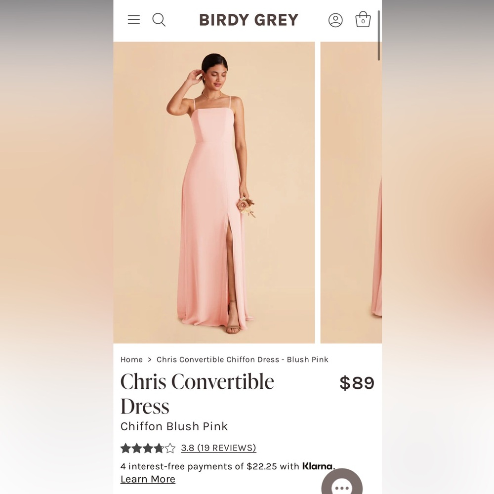 Birdy grey bridesmaids dress - pink chiffon - M